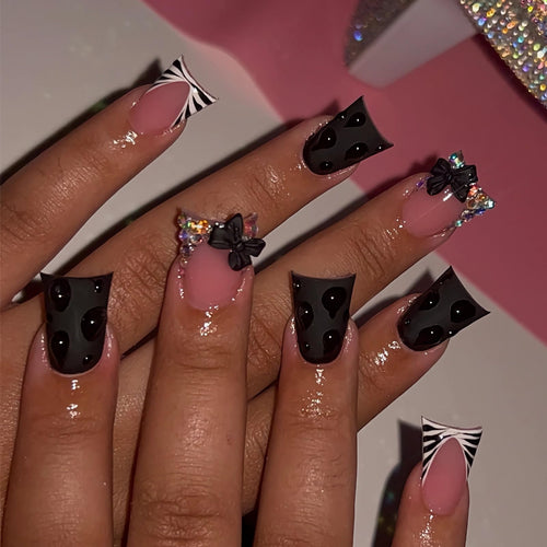 BABALAL Duck Nails Press on Gold Fake Nails