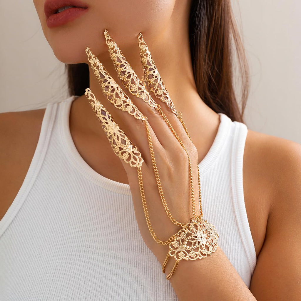 Gothic Bracelet Finger Nail Tip Claw Ring