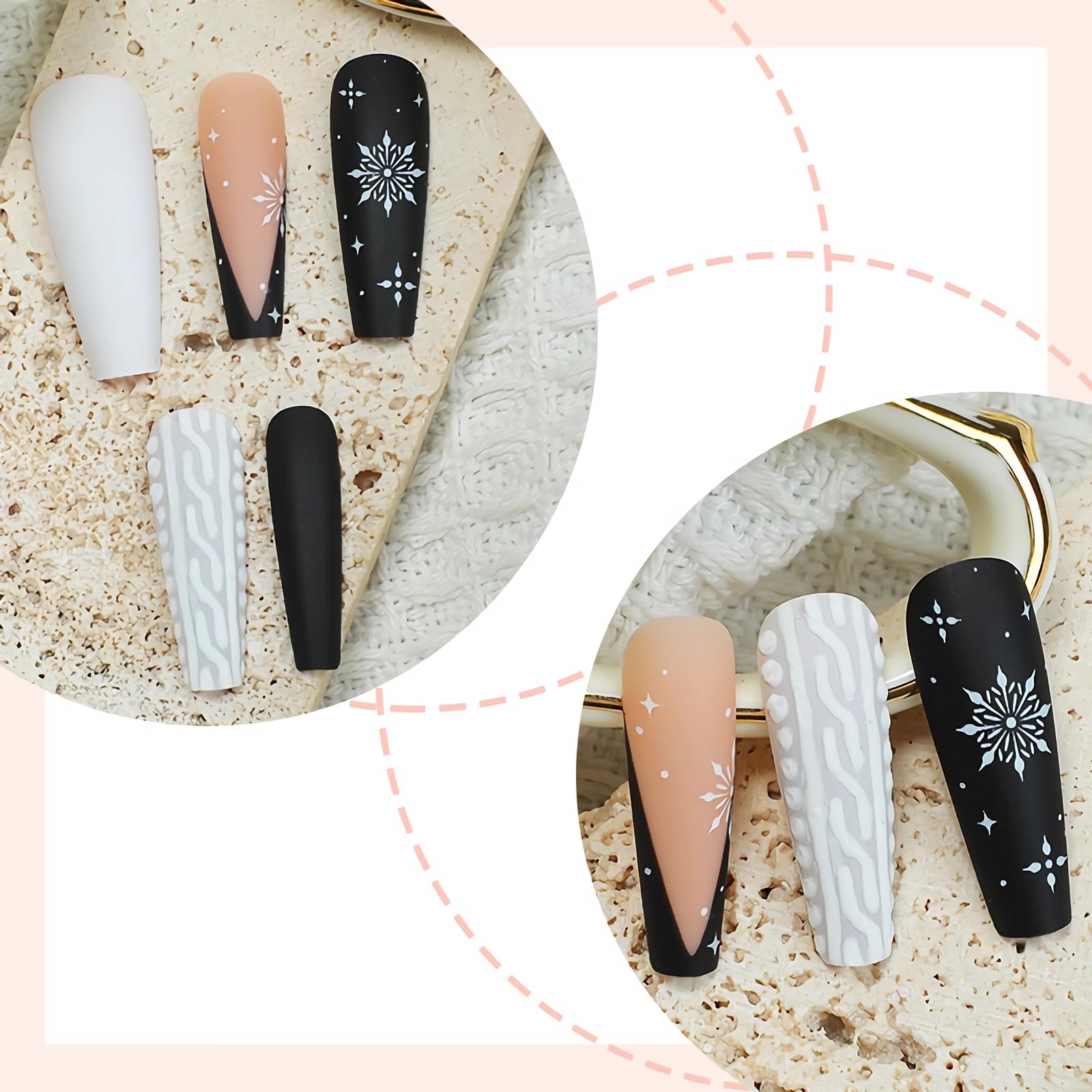 BABALAL Duck Nails Press on Gold Fake Nails