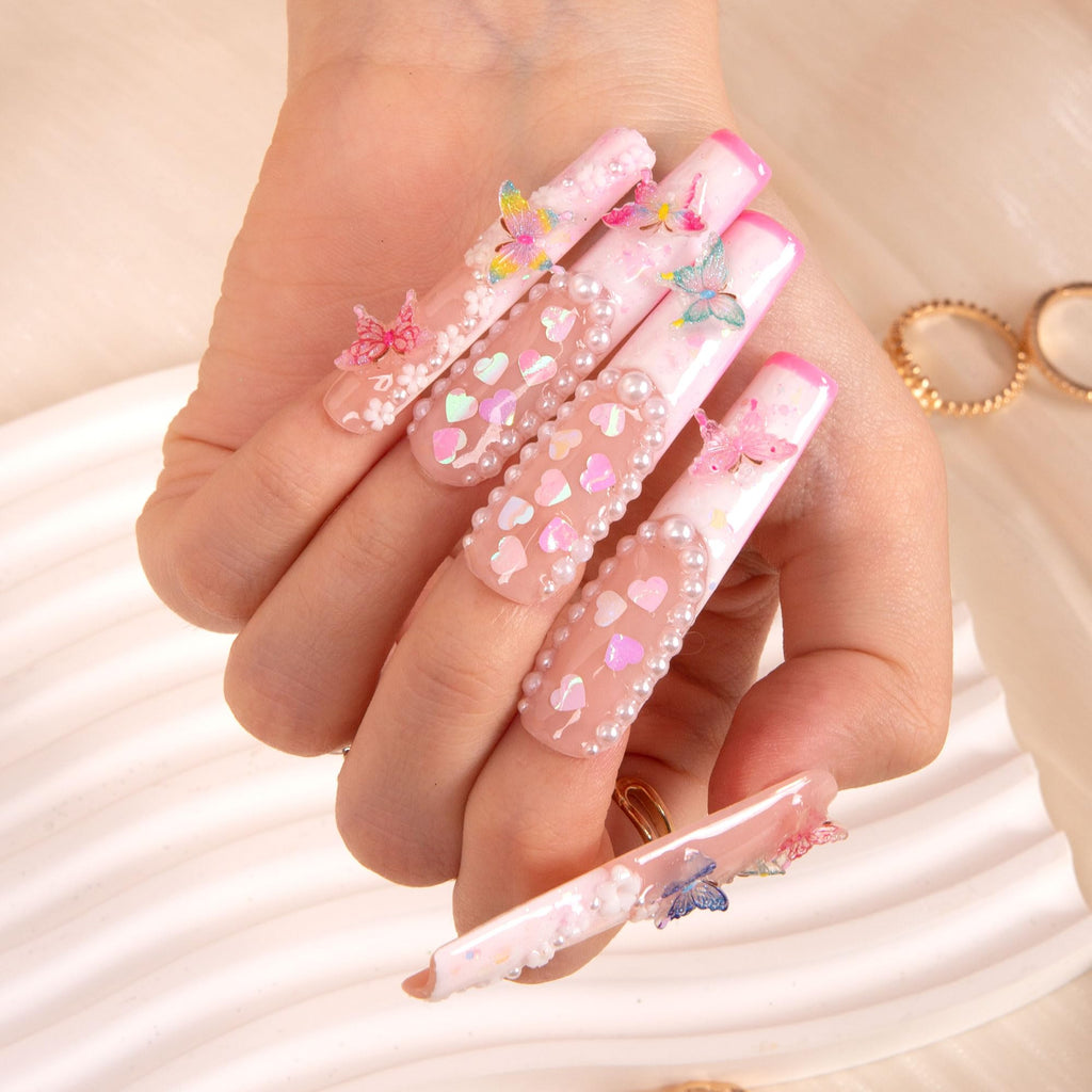 LOVFUL Press on Nails Aquarius | Handmade with Full Covered Crystals |