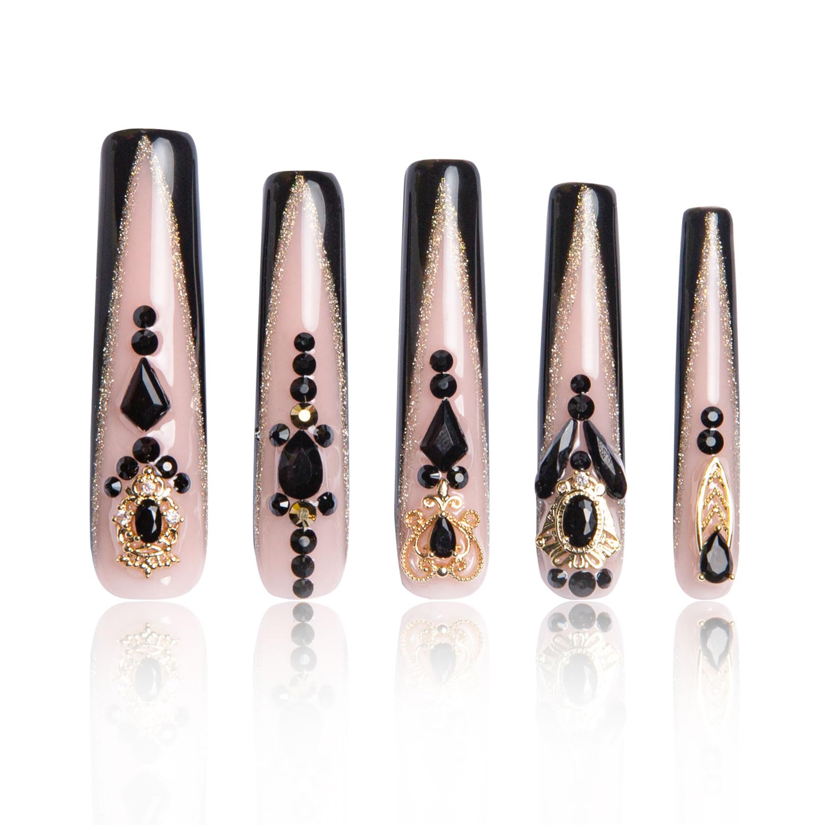 LOVFUL Press on Nails Aquarius | Handmade with Full Covered Crystals |