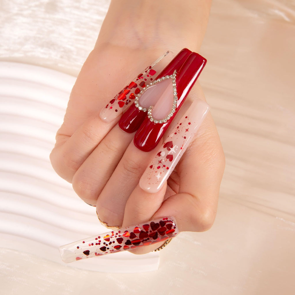LOVFUL Press on Nails Aquarius | Handmade with Full Covered Crystals |