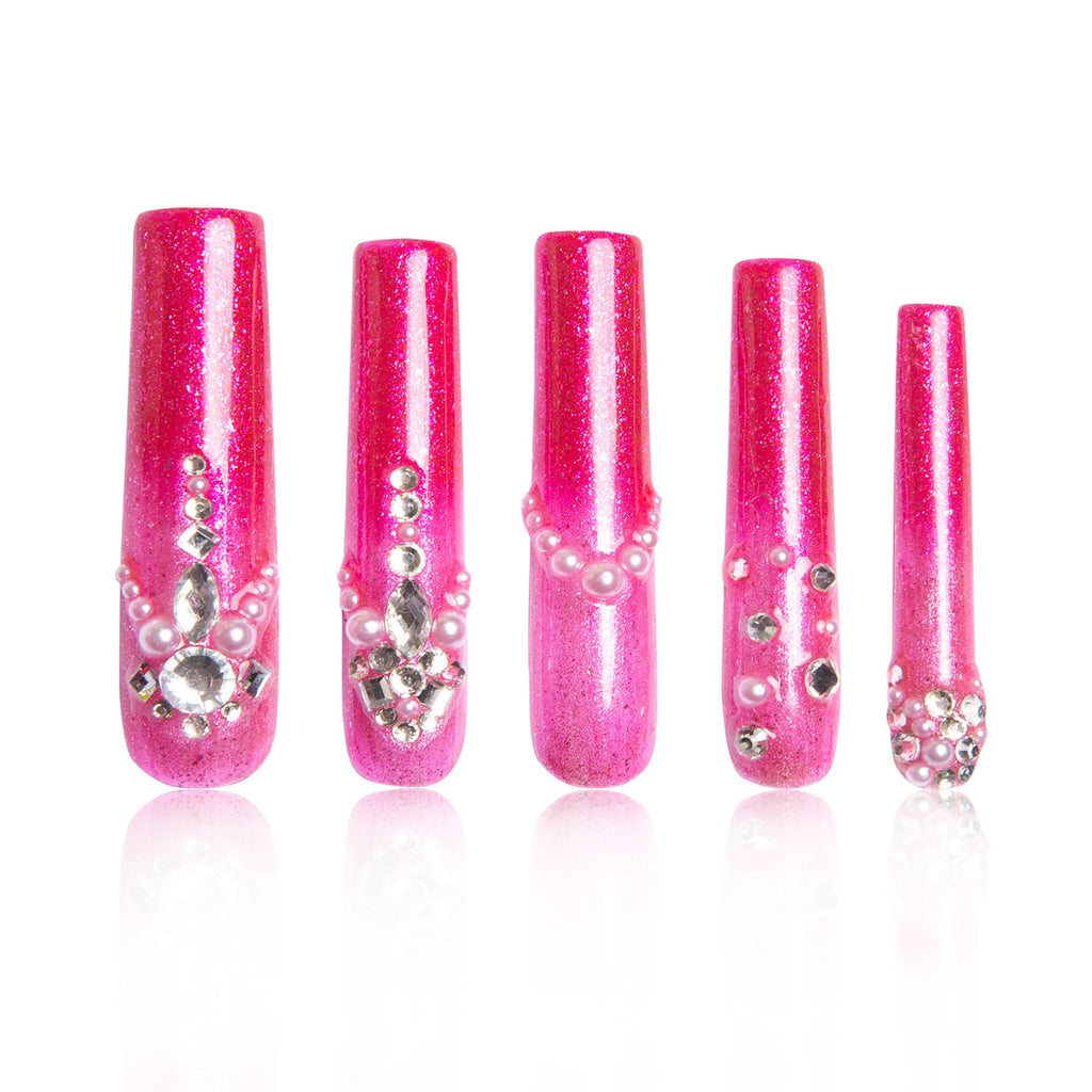 LOVFUL Press on Nails Aquarius | Handmade with Full Covered Crystals |