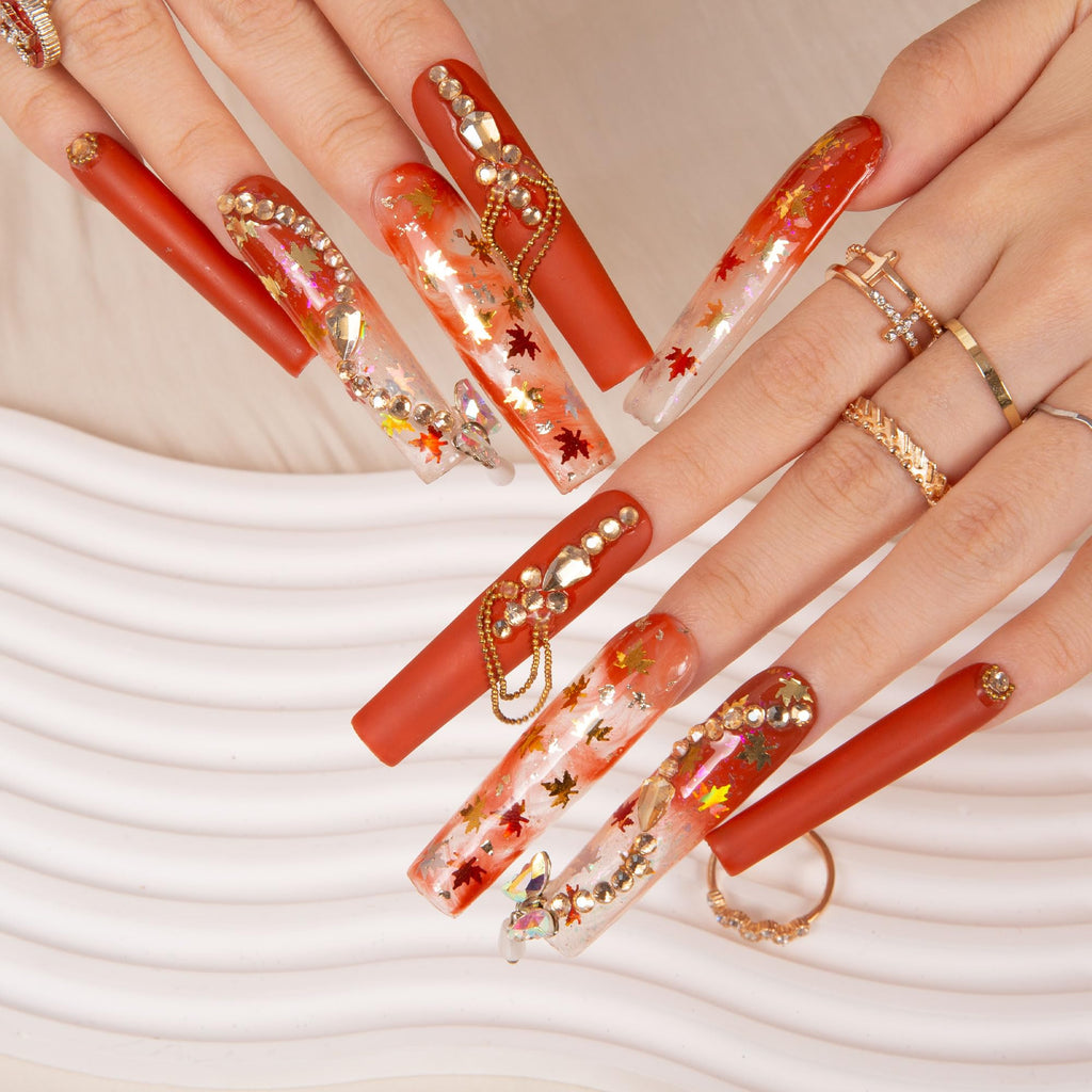 LOVFUL Press on Nails Aquarius | Handmade with Full Covered Crystals |