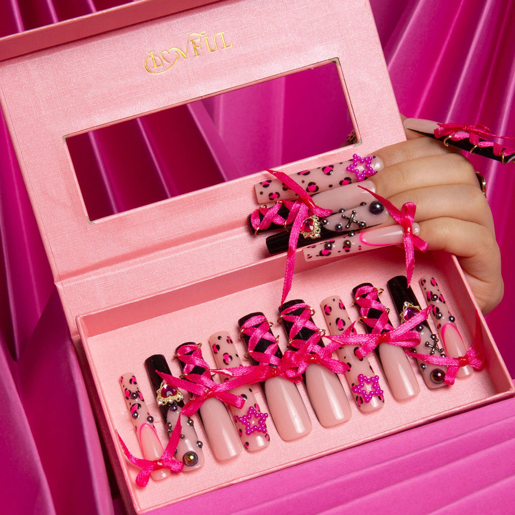 LOVFUL Press on Nails Aquarius | Handmade with Full Covered Crystals |