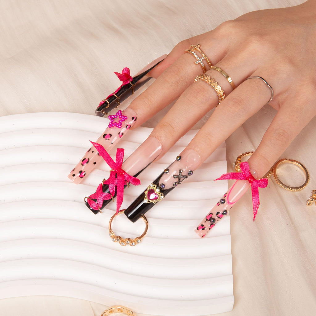 LOVFUL Press on Nails Aquarius | Handmade with Full Covered Crystals |