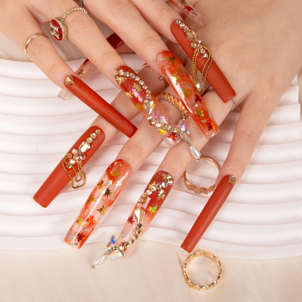 LOVFUL Press on Nails Aquarius | Handmade with Full Covered Crystals |