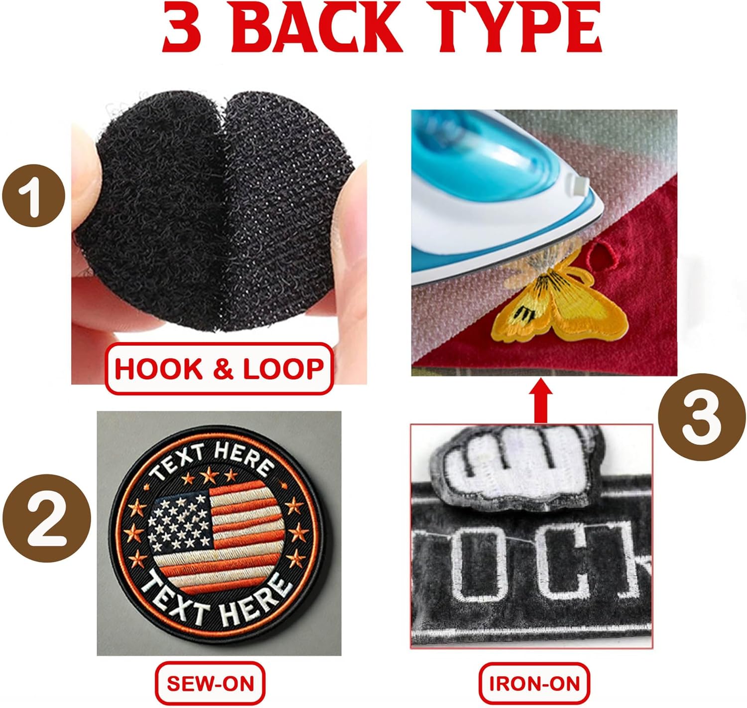 Custom Name Patches Embroidered, Customized Text Patch, Personalized Name Patch Iron on, Sew on, Hook and Look, Custom Name Tags, Patch for Clothes, Jackets, Jeans, Hats, Backpacks, Bags,…