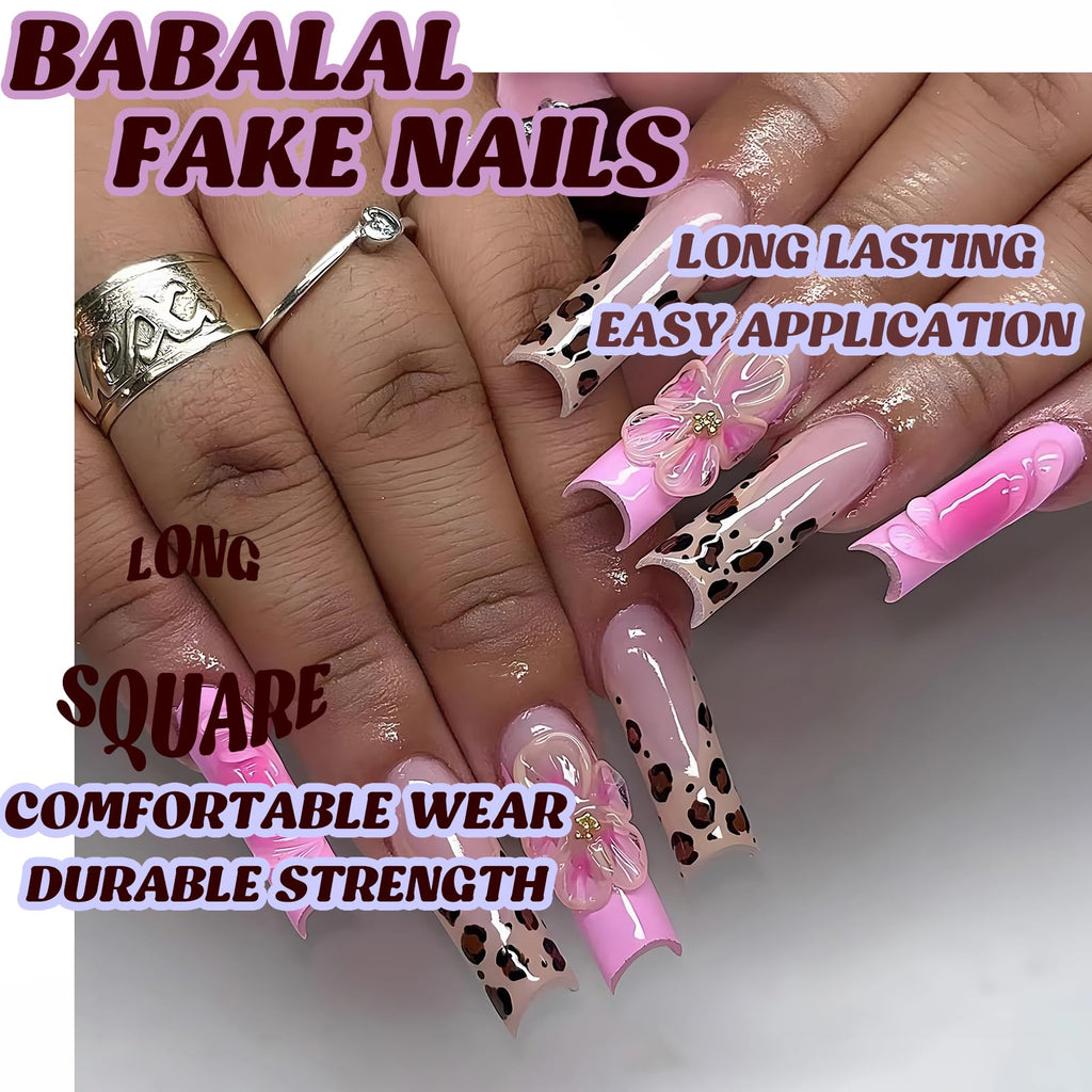 BABALAL Duck Nails Press on Gold Fake Nails