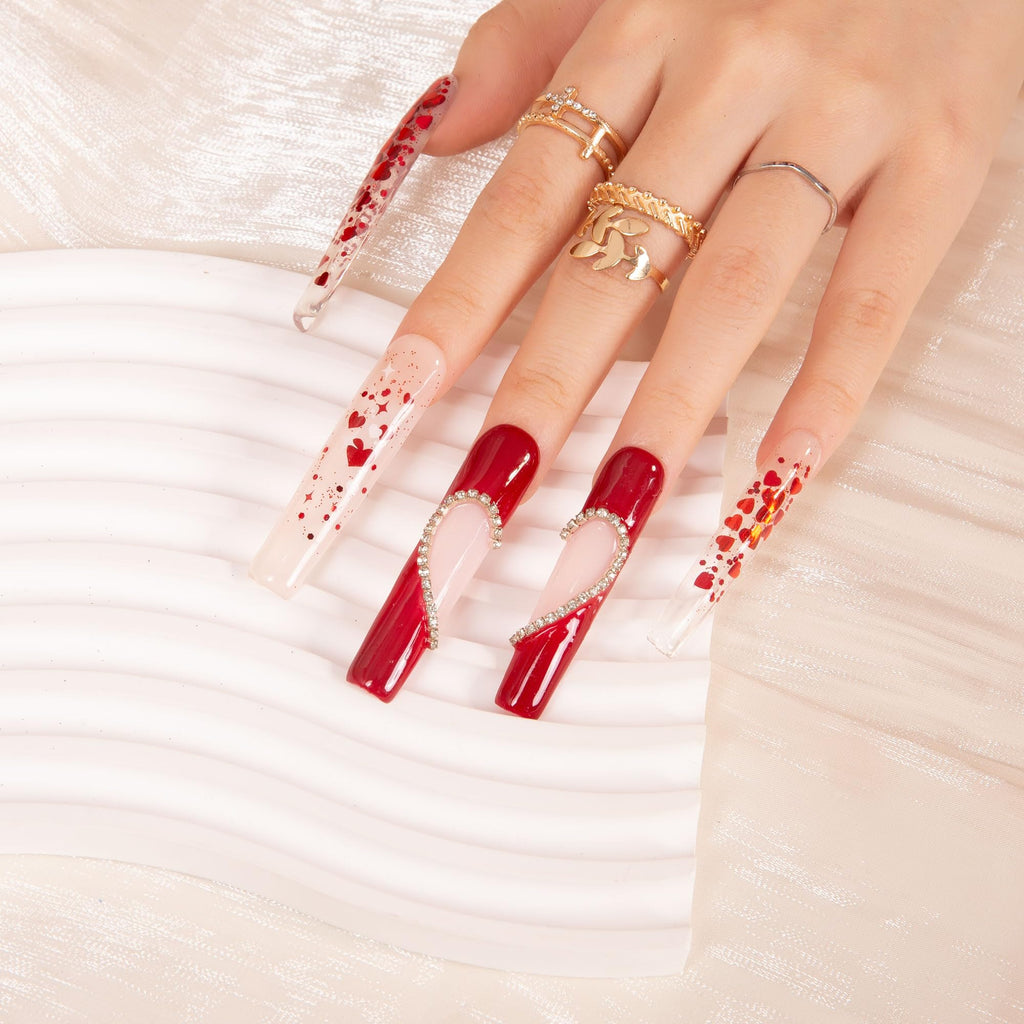 LOVFUL Press on Nails Aquarius | Handmade with Full Covered Crystals |