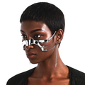 Afrofuturistic Silver  Metal Unisex Face Jewelry