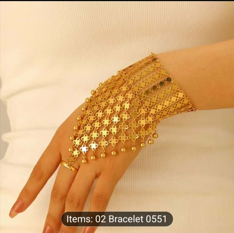 Gold Goddess Hand Ring Bracelet