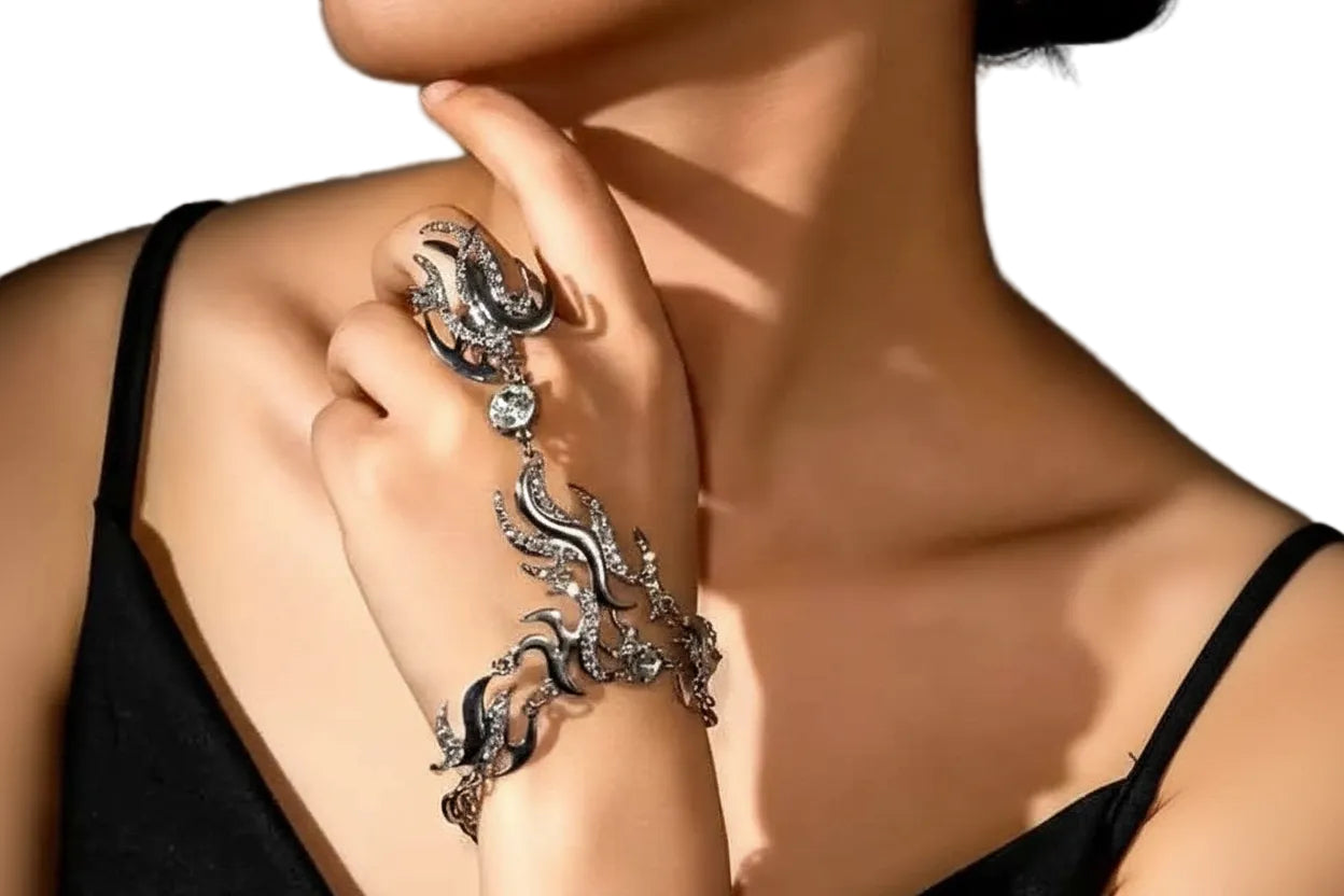 Exaggerated Finger Ring and Bracelet